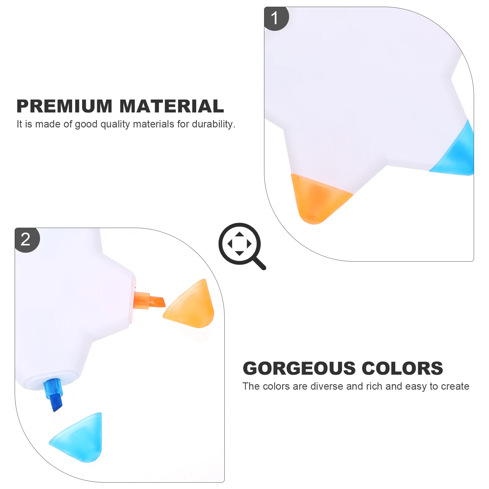 5pcs Fluorescent Shaped Highlighter Premium Multi-Functional Bright Smooth Writing For Students Kids Arts Study Notes