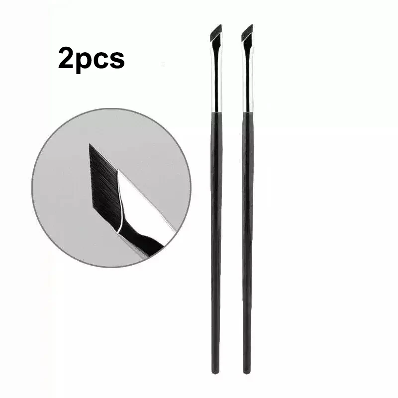 2Pcs Blade Eyeliner Brush Ultra Thin Fine Angle Flat Eyebrow Brush Under The Eyes Place Precise Detail Brush tools
