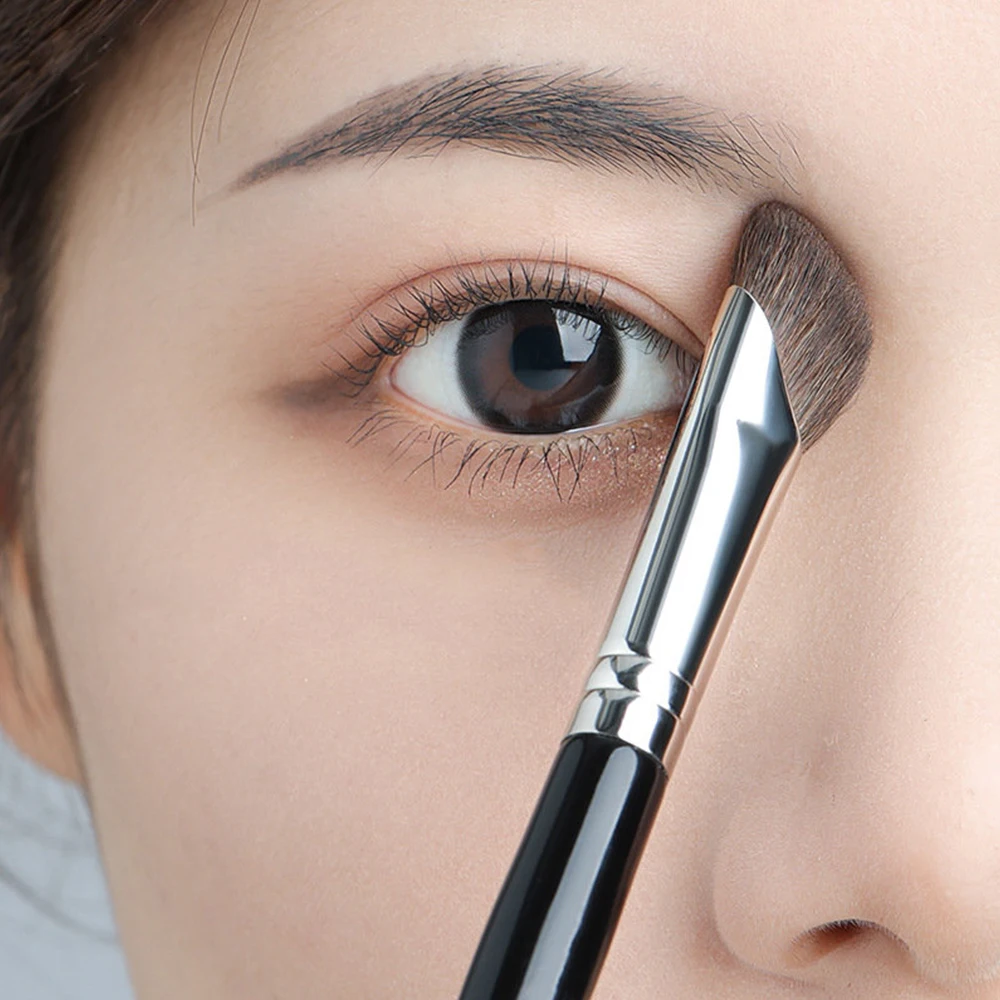 Brocha para sombra de nariz, brochas de maquillaje para sombra de ojos, bronceador de ala de nariz, contorno, zona de ojos, pelo de caballo suave, herramientas de mezcla cosmética