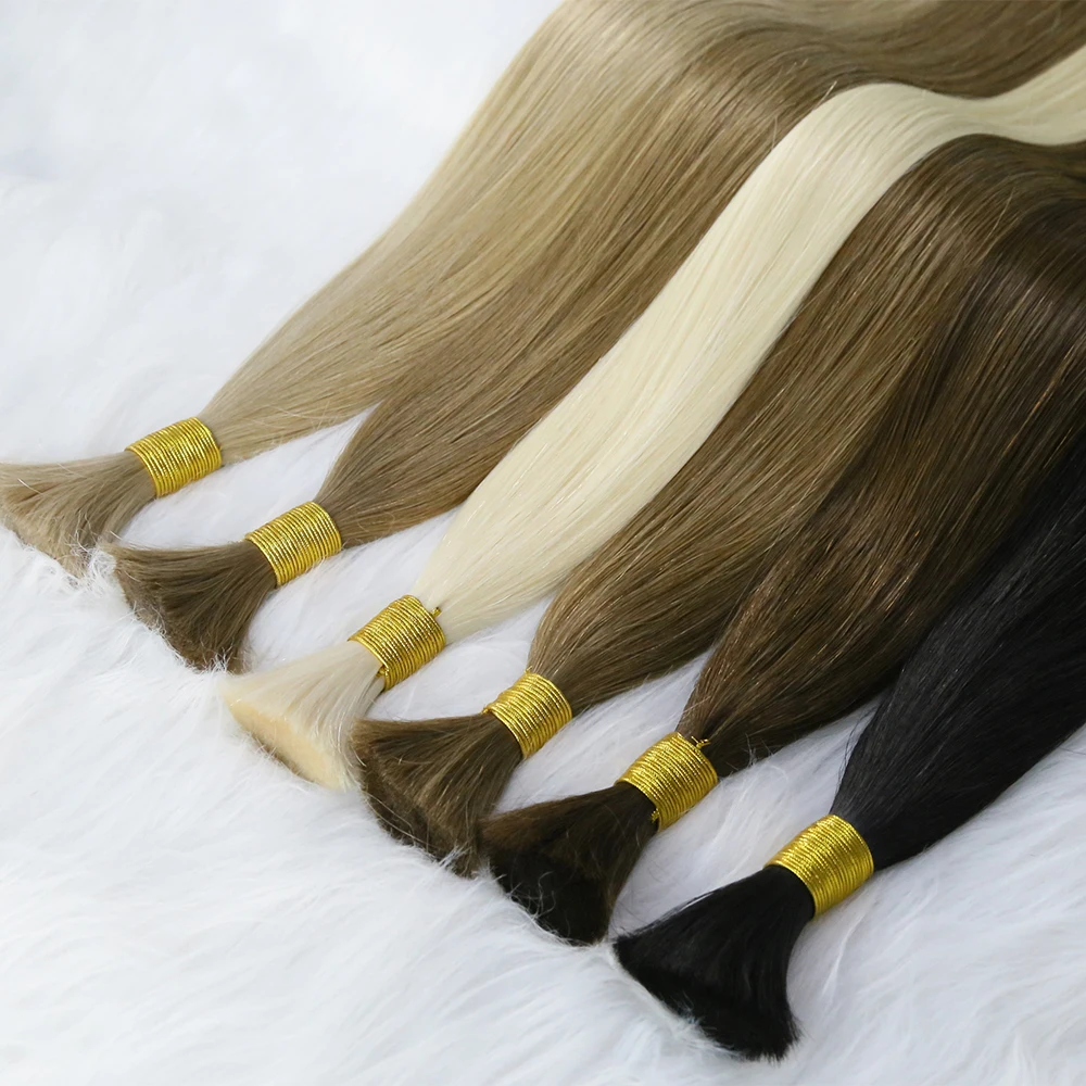 

Wholesale Best Quality Raw Bulk Human Hair Super Thick and Smooth Virgin Bulk Hair Extensions