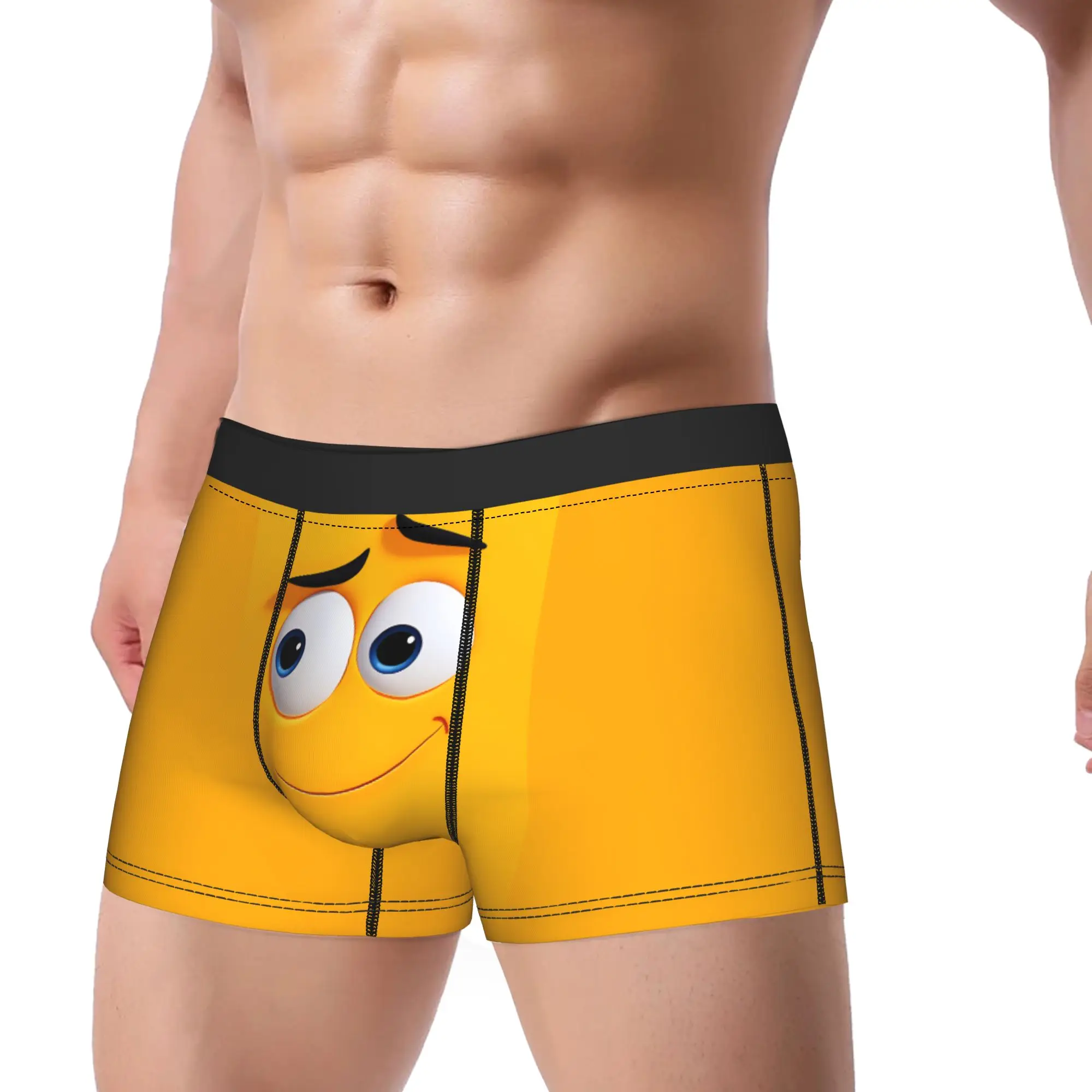 Happy Face Funny Meme Boxershorts  Pouch Underwear Trenky Custom Shorts Briefs Elastic Males Underpants Plus Size
