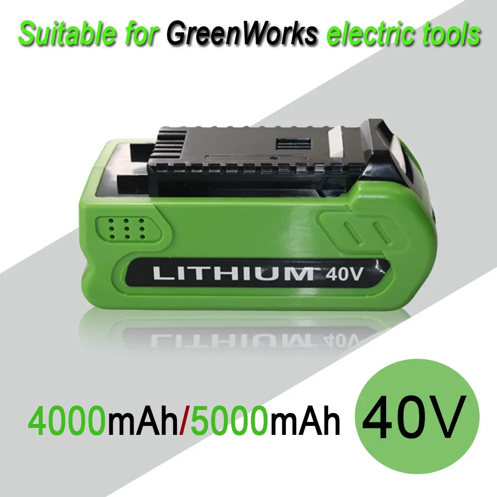 

5000mAh GreenWorks 40V Replacement Battery 29462 29472 40V 6.0Ah Tools Lithium ion Rechargeable Battery 22272 20292 22332 G-MAX