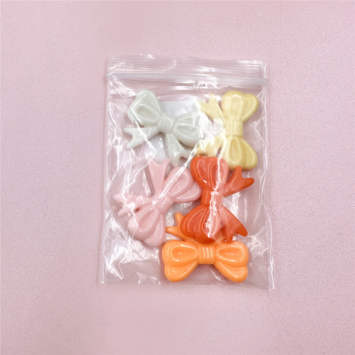 5Pcs/bag 22.5*29mm Bowtie Bowknot Beads Acrylic Jelly Colored Handmade Material Jewelry Accessories Hairpin DIY Ornament