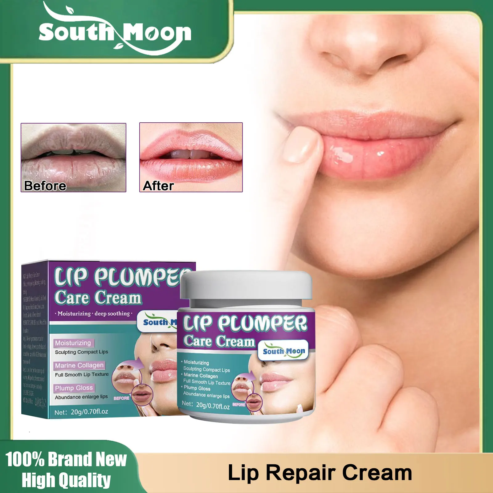 Crema reparadora de labios, tratamiento para el Herpes Labial, Peeling, sangrado agrietado, alivio de las burbujas, rehidratación exfoliante, pomada para el cuidado de los labios