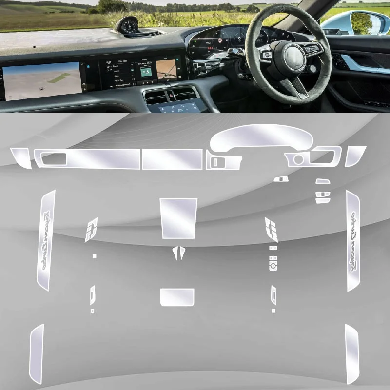 Прозрачная защитная пленка из ТПУ для Porsche Taycan 2019-2020, Защитная пленка для защиты салона автомобиля от царапин