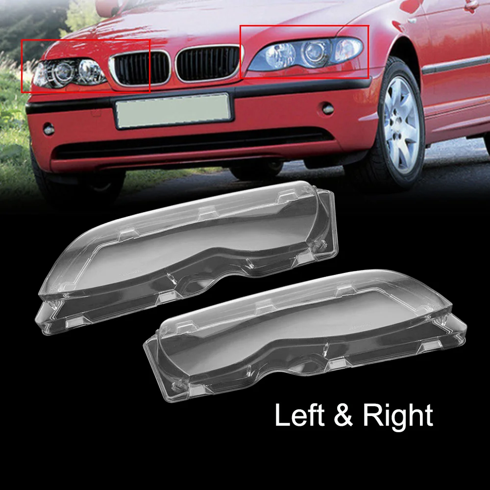 2pcs 1Pair Car Front Headlight Covers ​For BMW 3 Series E46 Sedan/Wagon 2002–2005 Facelift Headlamp Shell Auto Accessories