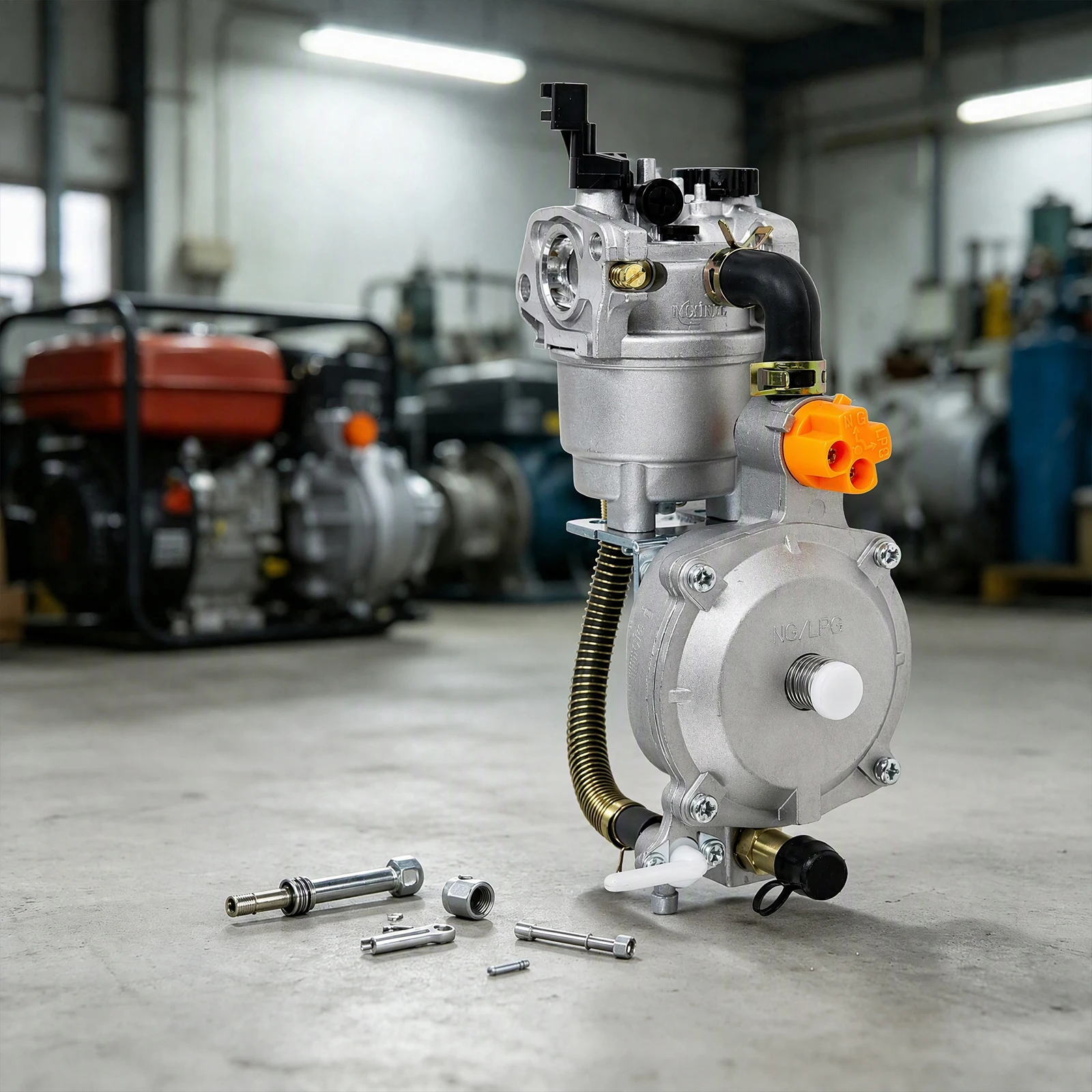 Carburador de combustible dual (gasolina y GLP) para generador/bomba GX160 168F de 8HP 9HP 2KW-6.5KW, kit de aluminio