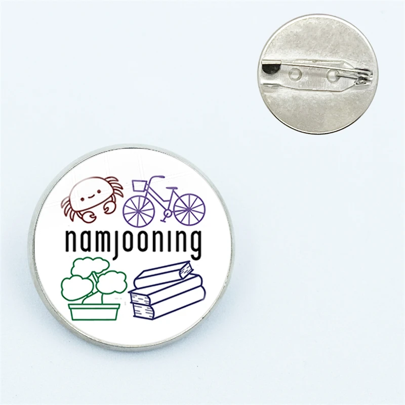 Namjooning Pink Printed Pin Funny Brooches Shirt Lapel Bag Cute Badge Cartoon Glass Pins For Lover Girl Friends