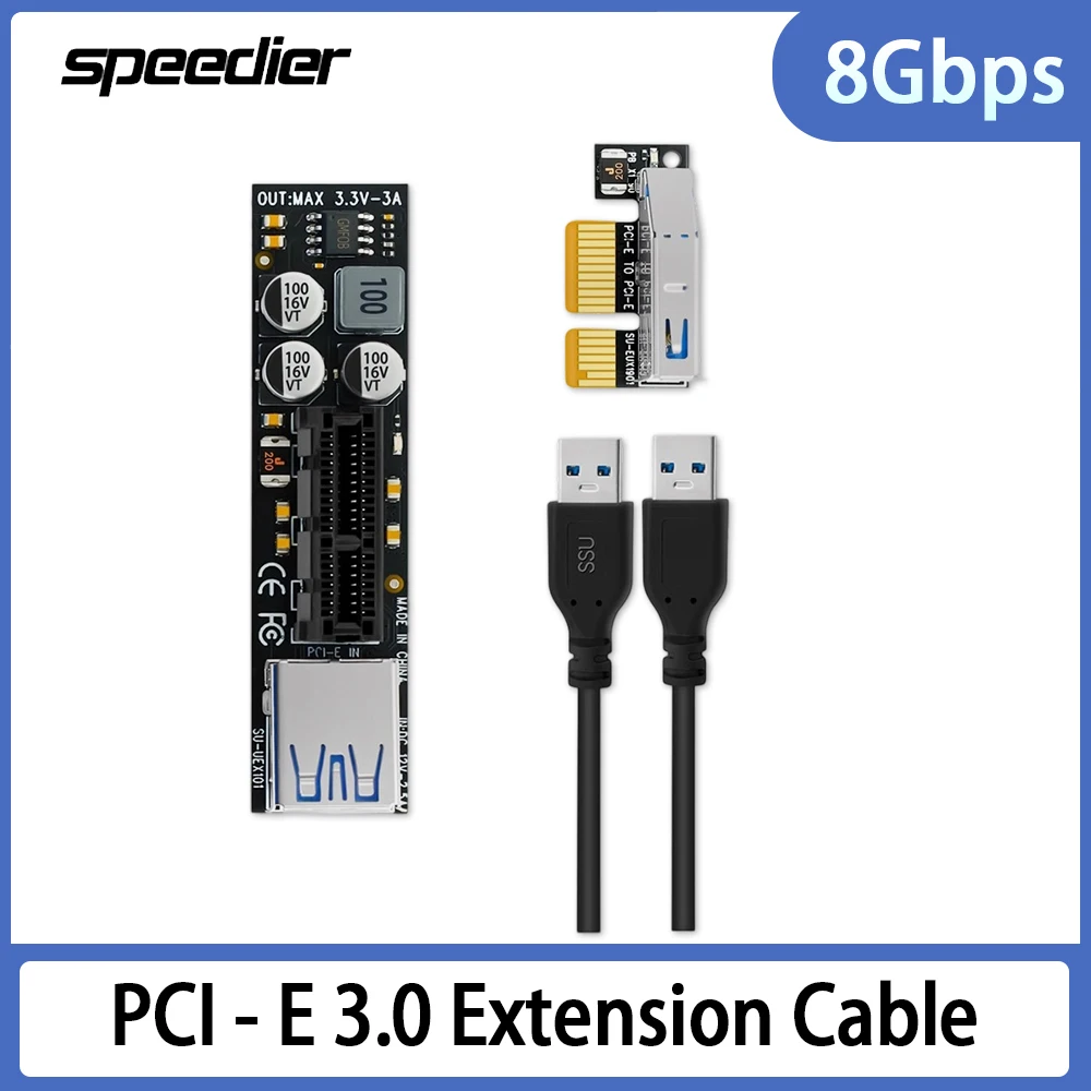 

PCI - E 1X 3.0 Extension Cable, PCIe Adapter Cable, PCI - E Expansion Card Network Card Interface Extension Cable NVMe M.2 8Gbps
