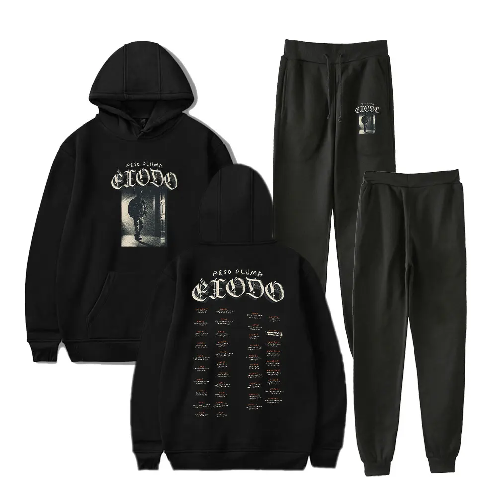 

Peso Pluma Exodo Tour 2024 Hoodie Suit Pocket Drawstring Hoodie Streetwear Man/Woman Hip Hop 2 Pieces Sets Fashion Clothes