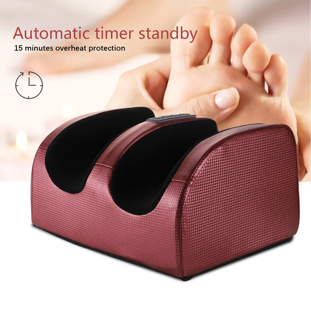 Electric Heated Foot Massager Feet Pain Relief 3 Level Deep Kneading Rolling Massage Machine Gift US Plug