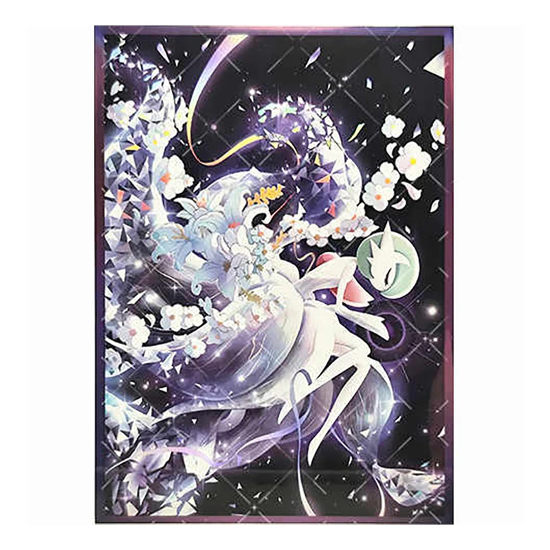 50pcs/set PTCG Flash Card Sleeve Pokemon Terastal Gardevoir Anime Game Collection Card Protective Cover Gift Toy 66*91mm