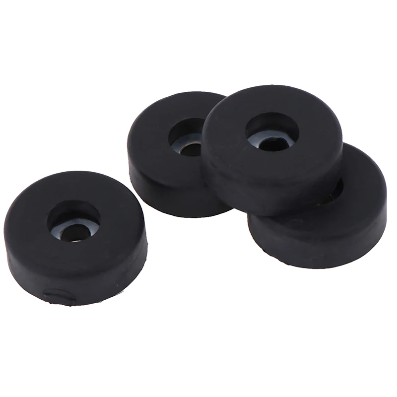 HMA88-4 pezzi Nastro universale nero Piedini in gomma Rondella paraurti Diametro esterno: 30 mm Diametro fori: 5 mm Altezza: 10 mm