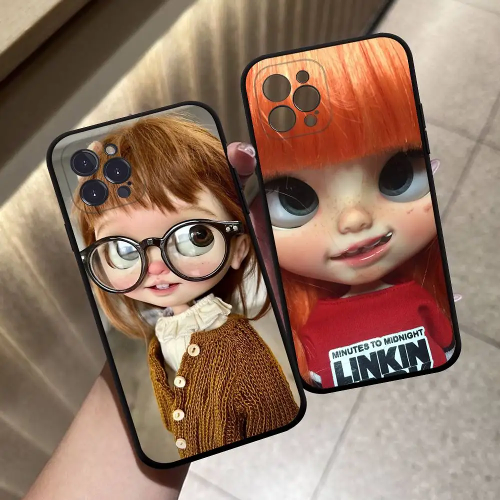 Японский Корейский Ретро-чехол для телефона с черной куклой в стиле Dark Baby Art из ТПУ, модный, для iPhone 17 Air 16 15 14 13 12 Pro 11 Pro Max Plus