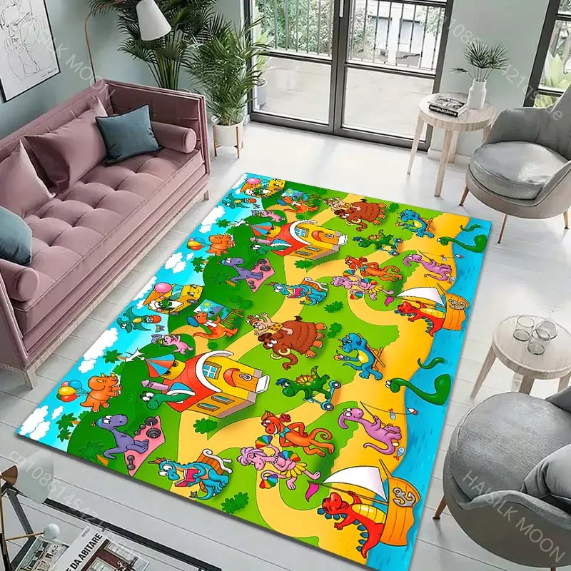 

Ковер с рисунком животного мира из мультфильма для гостиной, спальни, дивана, креативный коврик для домашнего декора, детские коврики для занятий спортом