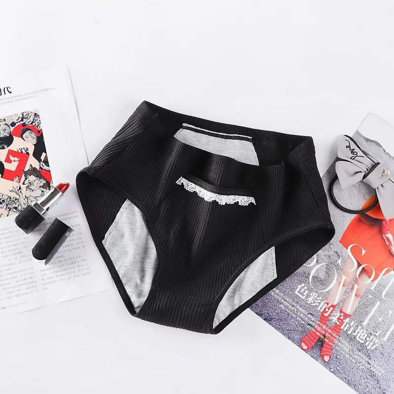 Calcinhas Menstruais Mid-cintura para Mulheres, Plus Size, Roupa Interior Período