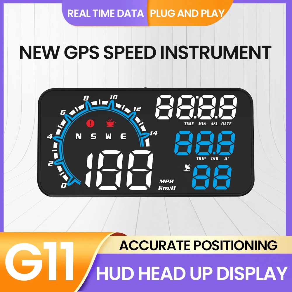 

Car accessories Head Up Display HUD GPS Digital Speedometer Instrument Fatigue Driving Reminder USB Plug and Play For all car