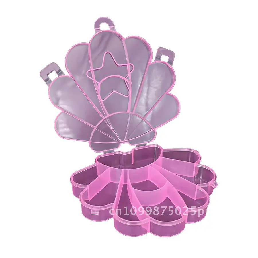 

Butterfly Shell DIY Beaded Box 8-Grid Plastic Fixed Storage Organizer for Jewelry Stationery Cosmetics Tools