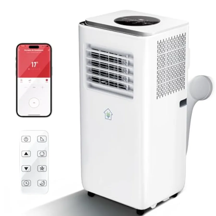 

Портативный кондиционер 10000 BTU с интеллектуальным управлением через приложение, 4-в-1: охлаждение, обогрев, осушение, вентиляция для помещений до [размер в метрах] кв.м.