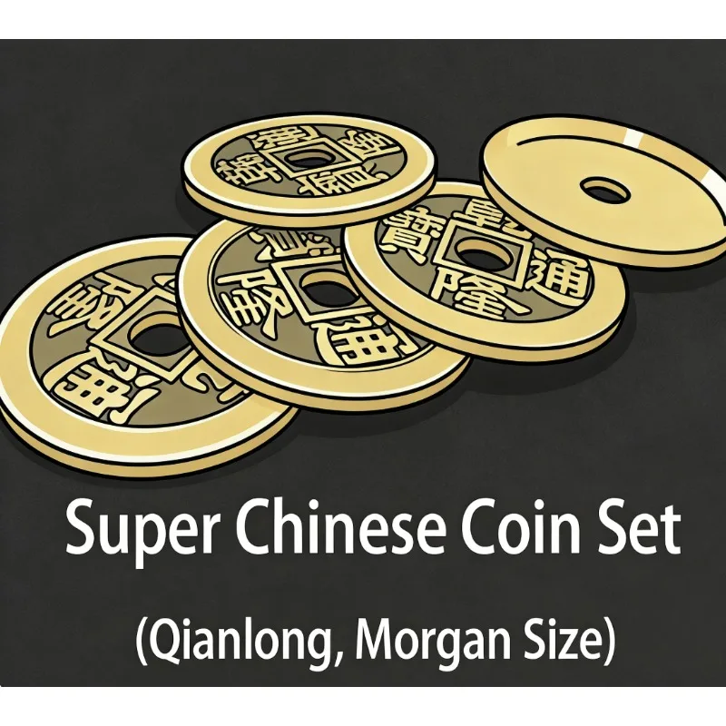 

Super Chinese Coin Set (Qianlong, Morgan Size) Magic Tricks Stage Close Up Magia Coin Appear Vanish Magie Illusion Gimmick Prop