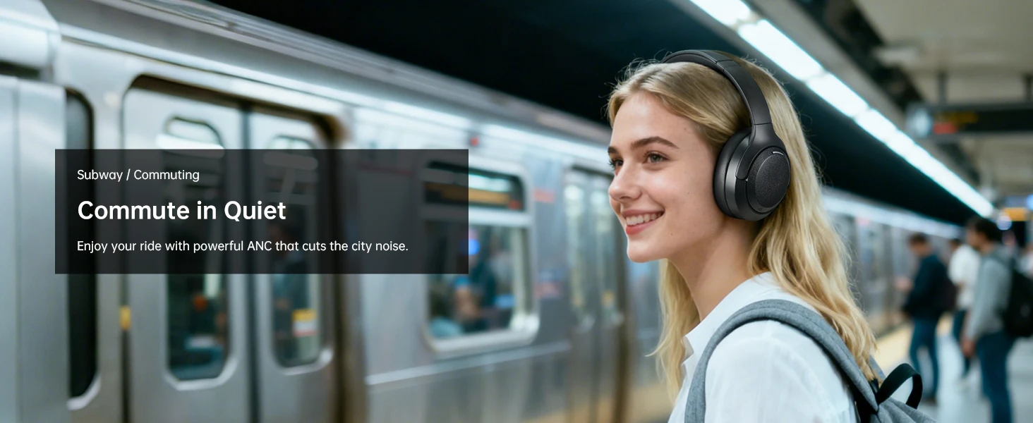 Oneodio EKSA P300 ANC Kabellose Kopfhörer Bluetooth 5.4 Aktive Geräuschunterdrückung über dem Ohr Hochauflösendes HiFi-Headset mit AI ENC-Mikrofon 100H – Detail 14