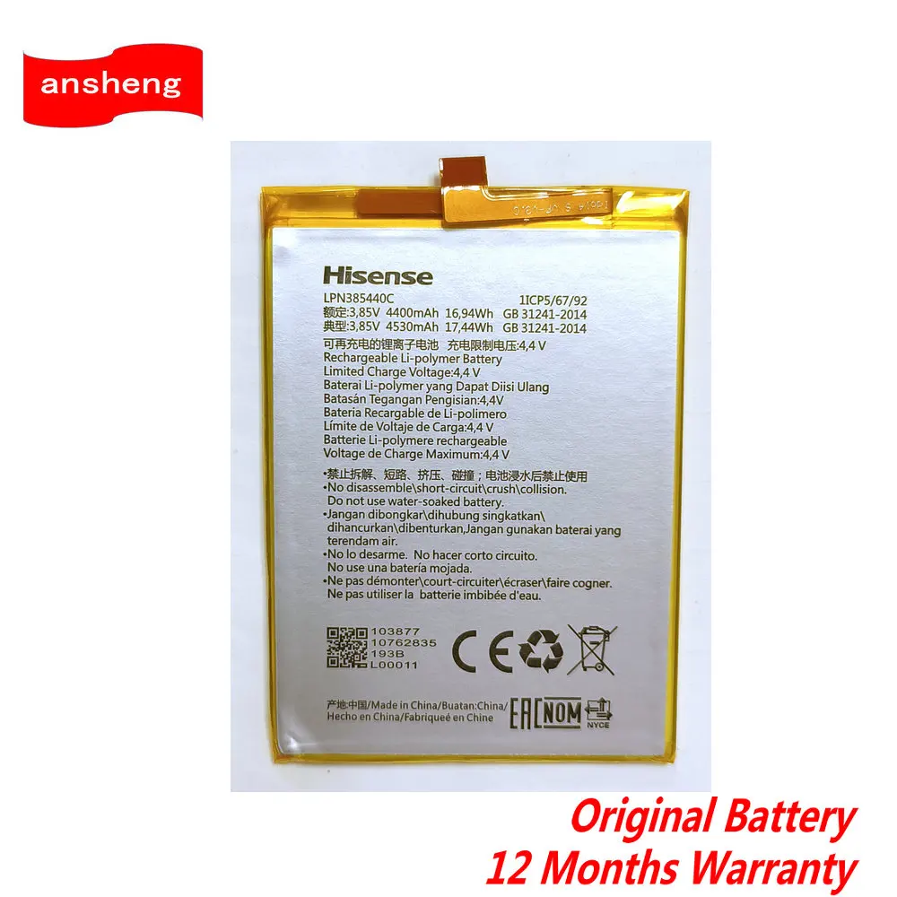 Original 3.85V 4400mAh LPN385440C Battery For Hisense King Kong 5 Pro  E16 pro HLTE316T Cell Phone