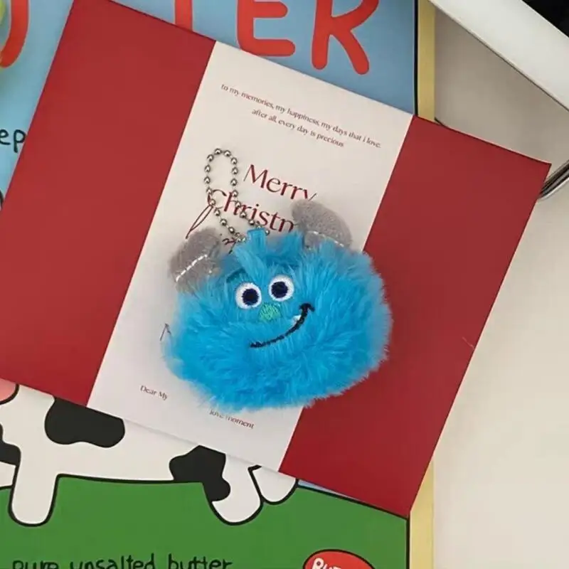 Disney James P Sullivan Pp Cotton Funny Big Eyed Plush Toy Ball Ball Bead Chain Keychain Couple Backpack Decoration Girl Gift