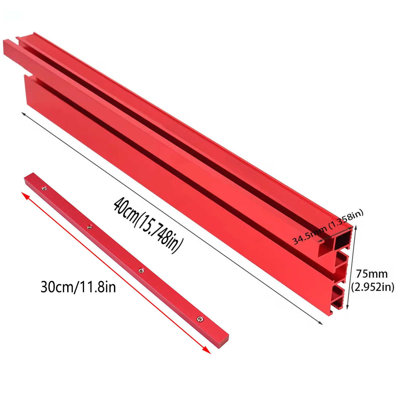 Imagem -03 - Conjunto de Cerca de Emenda de 80cm com Tiras de Conexão Cerca de Mesa de Roteador Alumínio Multi T-track Serra de Mesa Cerca de Perfil Carpintaria 1