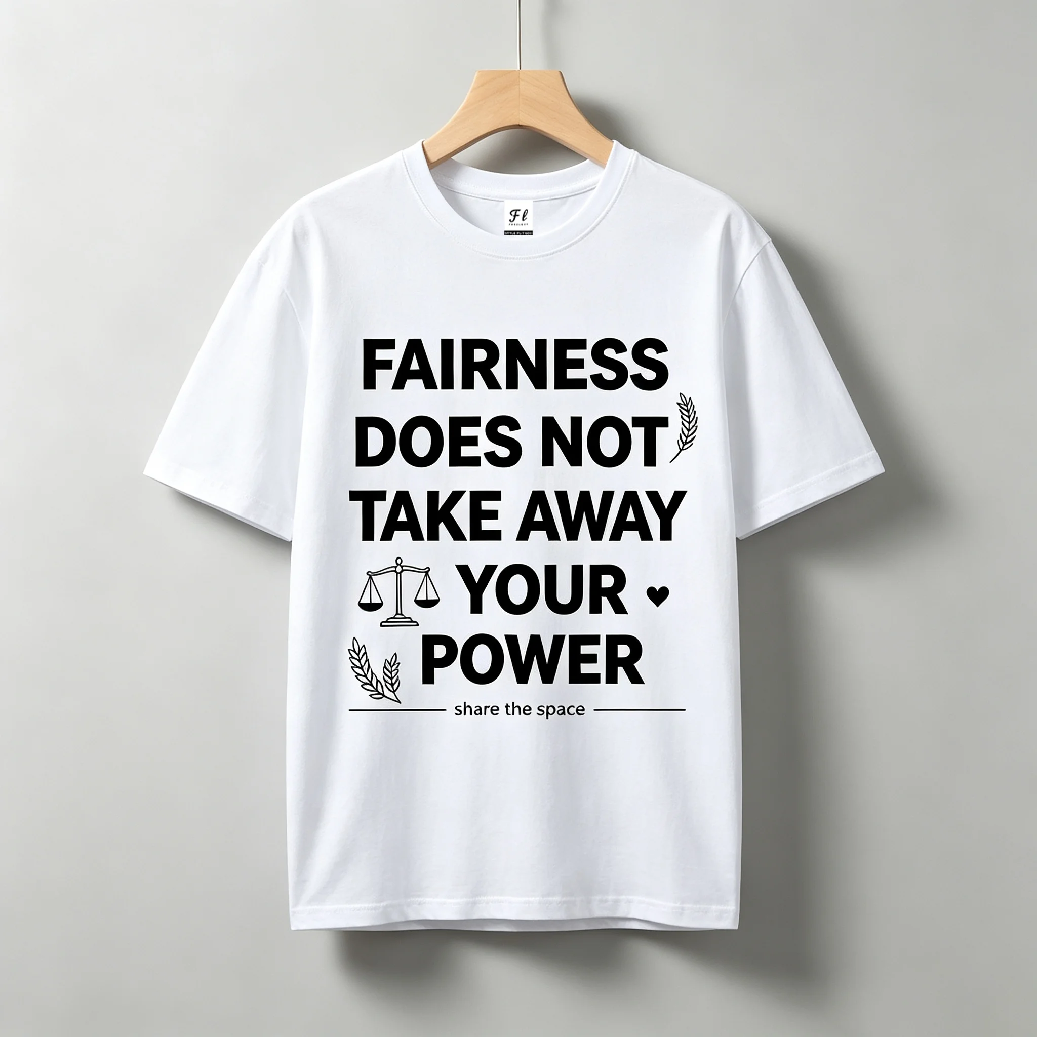 Fairness Does Not Take Away Your Power Letter Graphic T Shirt Unisex Inspirational Quote Short Sleeve Tee