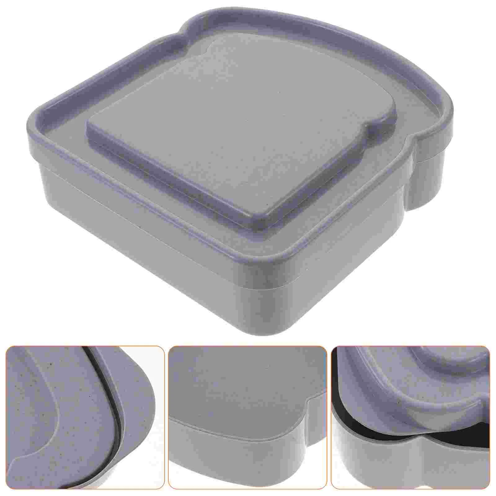 

4 Pcs Sandwich Box Reusable Containers Lunch Boxes Hamburger Buns Air Tight Snack for Kids Micro-wave Oven Storage