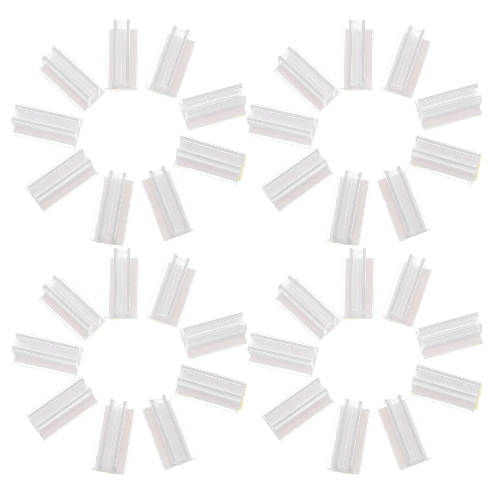 

100 шт. прозрачных пластиковых держателей для визиток, мини-органайзеры на самоклеящейся основе для офисного стола, использования в ресторанах и на встречах