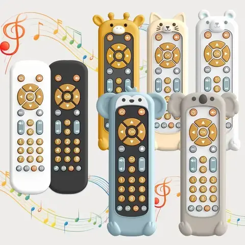 Infant Simulation TV Remote Control Toys with Music and Light Musical Baby Toy Sensory Remote Kids Baby Toys for 1 2 3 Years Old