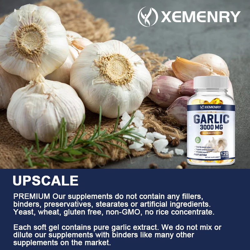 Garlic Extract Capsules - Promotes Healthy Cholesterol Levels and Supports The Immune System, Antioxidant