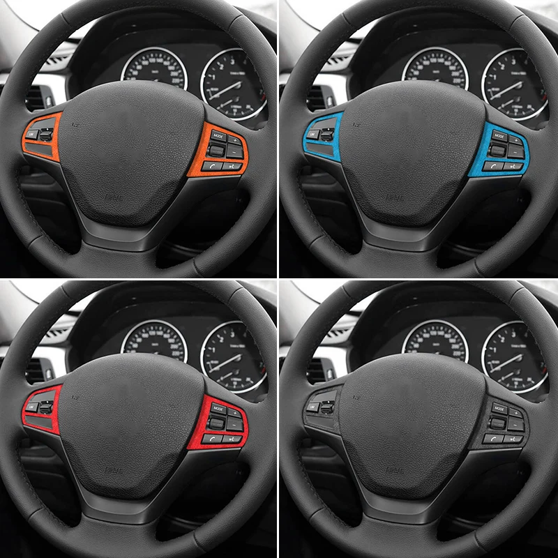 Made of Alcantara For BMW F20 F21 F30 F34 Car Steering wheel Panel Trim Stickers Car Interior Custom Protection Accessories