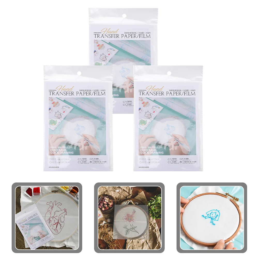 Embroidery Paper Water Soluble Film Wash Stabilizer Portable Tearable for Hand Sewing Stabilizers