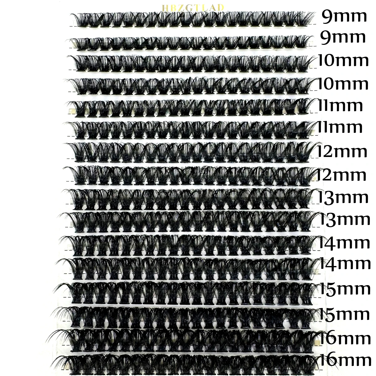 320fans DD Curl Lash Extension Thick Eyelash Extension 9-16mm 3D Fluffy Lash Clusters 30D/66D/80D Wispy Individual Eyelashes DIY