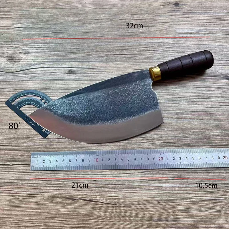 8.5 Inch Chopper Knife Spring Steel Blade Butcher Chopping Handmade Forged Kitchen Knives Chop Bone Meat And Poultry Tools - view 2