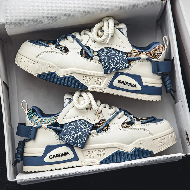

Trendy Men's Shoes Breathable Casual Design Sports Sneakers for Middle School Students Versatile Thick Bottom Trendy Footwear