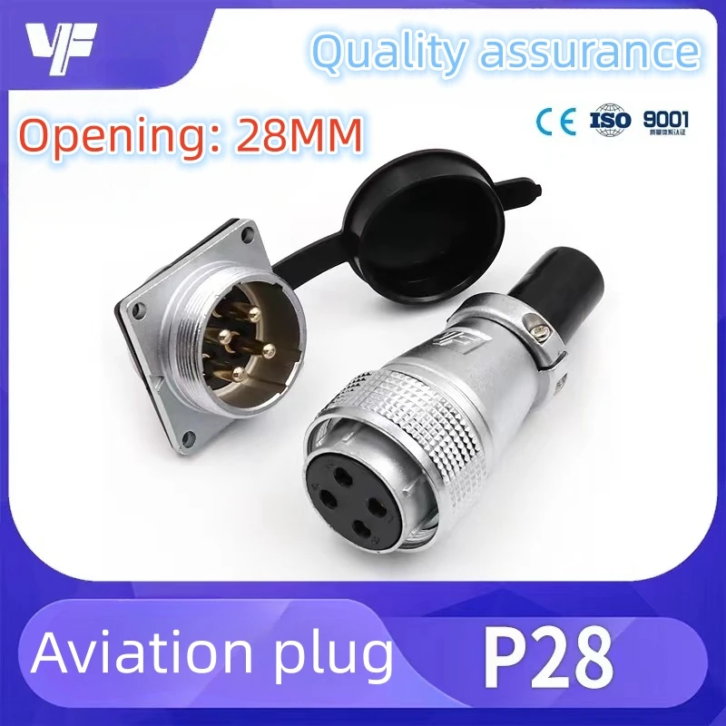 P28 aviation plug copper core with dust cover high-power connector 250V/25A 2P/3P/10P/12P/16P/17P/20P/24P/26P plug socket