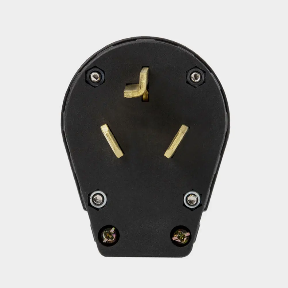 Heavy Duty 50 Amp 3 Wire Dryer Plug Male End Replacement Straight Angle Plug for Residential Commercial Industrial Use