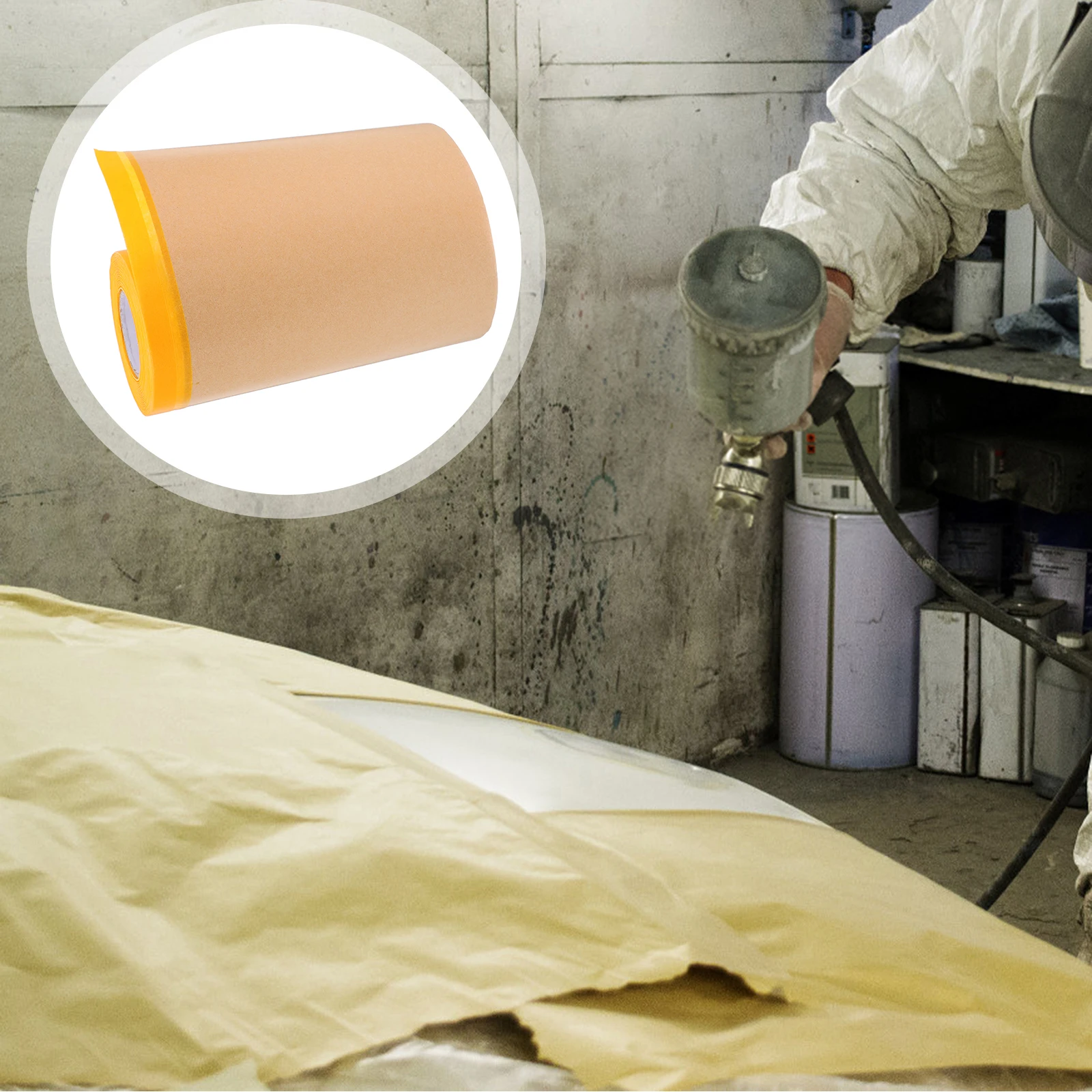 

Mask Protection Paper Auto Masking Tape Car Furniture Film Paint Spray