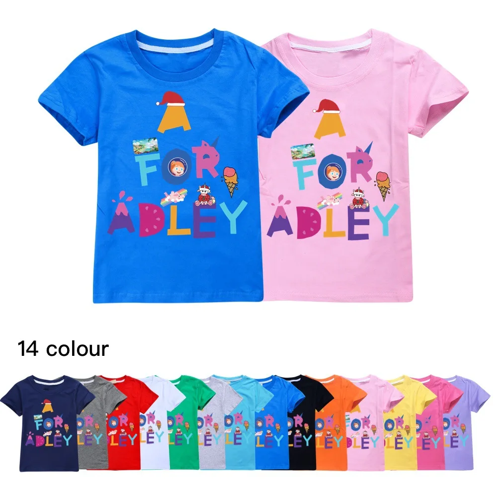 A for Adley Tshirt Girls Boys Clothes 3D Print T-shirt Short Sleeve Harajuku Tops Streetwear Video New Game Fashion Kids Tees