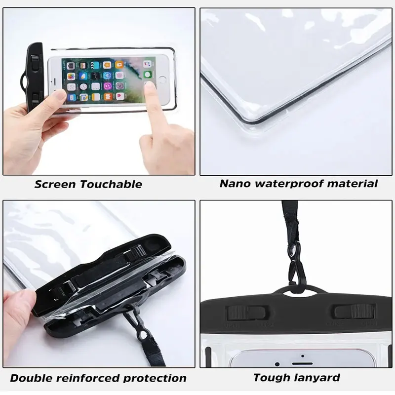 1 PC Mobile Phone Waterproof Bag, Touch Screen, Swimming, Drifting, Diving, Air Bag, Transparent Sealed Protective Bag, Outdoor image 5