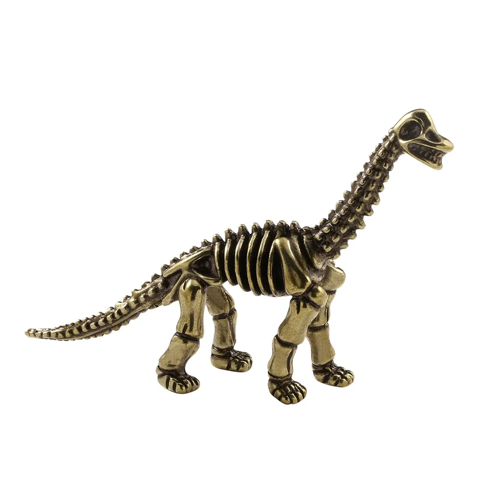 Estatua de dinosaurio de latón, Mini estatuilla de té para mascotas, artesanía de Brachiosaurus para dormitorio