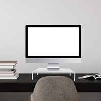 Multi-Function Monitor Stand Riser Desktop Computer Bracket Iron Base Space-Saving Organizer Durable Stable Storage Rack For