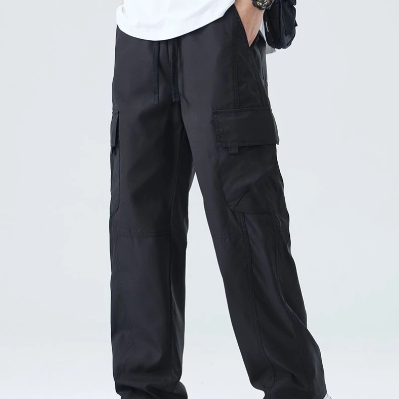 Ropa informal japonesa, pantalones Cargo holgados finos de secado rápido, ropa para hombre, pantalones informales Harajuku para exteriores, pantalones holgados coreanos a la moda