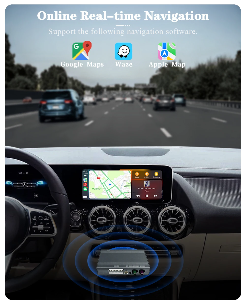 Kabelloses Carplay Android Auto Modul für Mercedes Benz A B C E GLA GLK GLS CLA ML Klasse 2019-2022 NTG 6.0 Mirror Link BT GPS – Detail 8