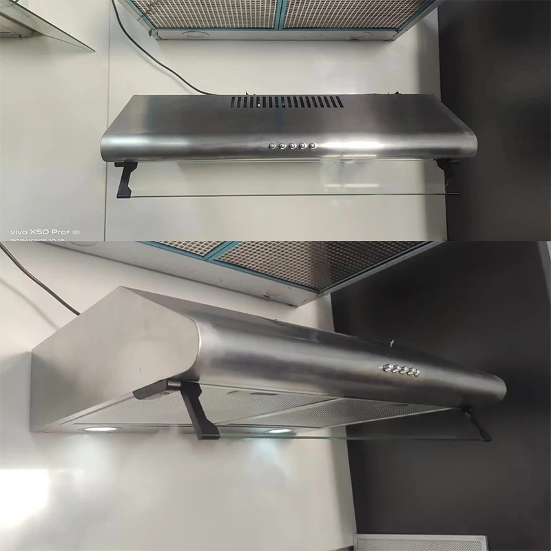 Onder Kast Bereik Kap 600Mm Ontluchtingskap Voor Keuken Met 3 Versnellingen Afzuigventilator, Geleid En Kanaalloos Converteerbaar Roestvrij Staal