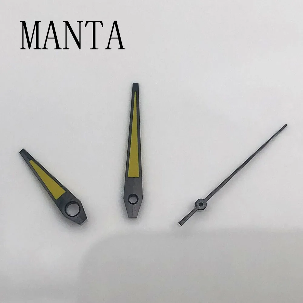 MANTA-manecillas de reloj de oro rosa y plata, luminosas, compatibles con piezas de reloj de movimiento mecánico NH35/NH36