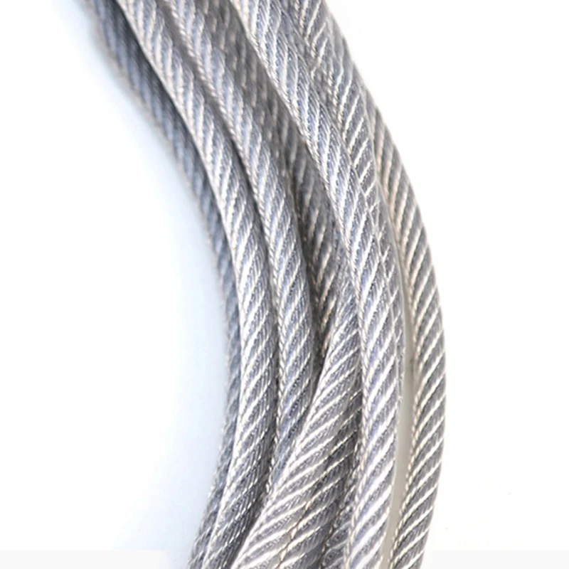 

1/10Meter A2 304 Stainless Steel Dia 0.6mm--5mm Wire Rope Cable 7x7 PVC Plastic Coated